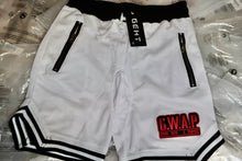 Load image into Gallery viewer, WHITE/BLK GWAP SHORTS (SLIM FIT ) Read Description