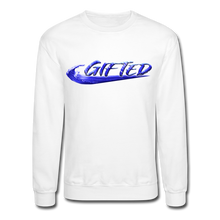 Load image into Gallery viewer, Winter Blue Gifted Wave Check Crewneck Sweatshirt - white