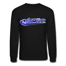 Load image into Gallery viewer, Winter Blue Gifted Wave Check Crewneck Sweatshirt - black