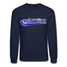 Load image into Gallery viewer, Winter Blue Gifted Wave Check Crewneck Sweatshirt - navy

