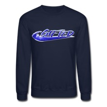 Load image into Gallery viewer, Winter Blue Gifted Wave Check Crewneck Sweatshirt - navy