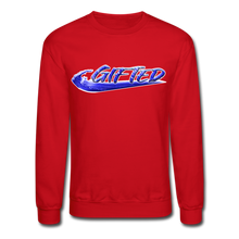 Load image into Gallery viewer, Winter Blue Gifted Wave Check Crewneck Sweatshirt - red