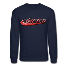 Load image into Gallery viewer, FIRE RED Gifted Wave Check Crewneck Sweatshirt - navy