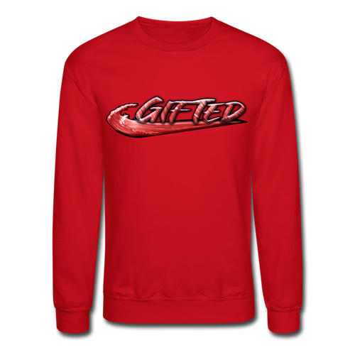 FIRE RED Gifted Wave Check Crewneck Sweatshirt - red
