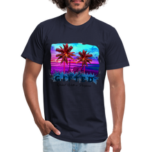 Load image into Gallery viewer, Miami Sunset Matching Durag Shirt - navy