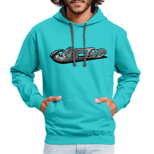 Load image into Gallery viewer, 2 TONE GIFTED Hoodie (FRONT & BACK) - scuba blue/asphalt