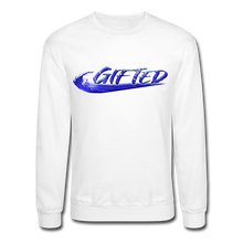 Load image into Gallery viewer, Winter Blue Gifted Wave Check Crewneck Sweatshirt - white

