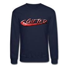 Load image into Gallery viewer, FIRE RED Gifted Wave Check Crewneck Sweatshirt - navy
