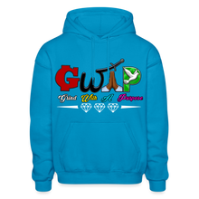 Load image into Gallery viewer, NEW Front &amp; Back GWAP Hoodie - turquoise
