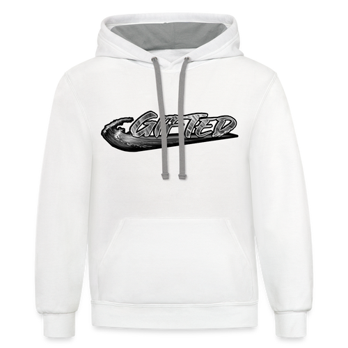 2 TONE GIFTED Hoodie (FRONT & BACK) - white/gray