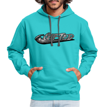 Load image into Gallery viewer, 2 TONE GIFTED Hoodie (FRONT &amp; BACK) - scuba blue/asphalt
